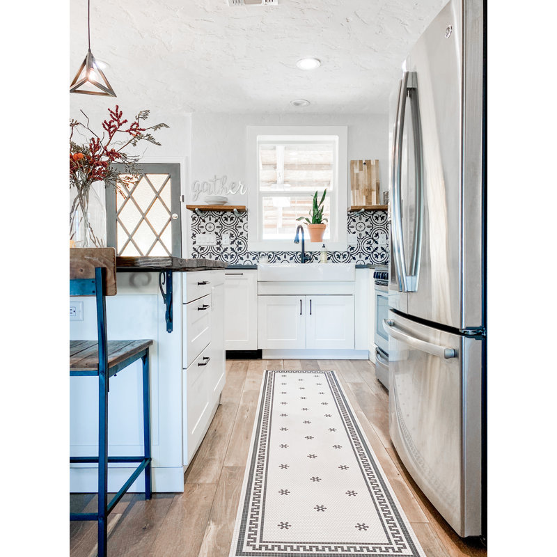 Tuxedo Easy to clean Vinyl Rug, Rectangle 3' x 5'