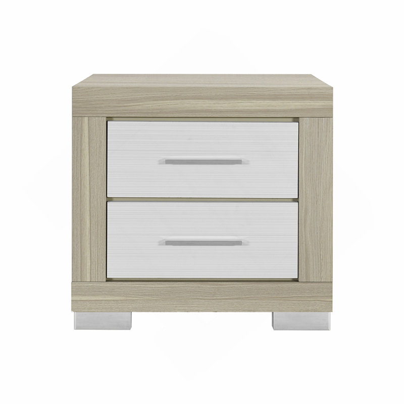 Table de chevet naturelle et blanche