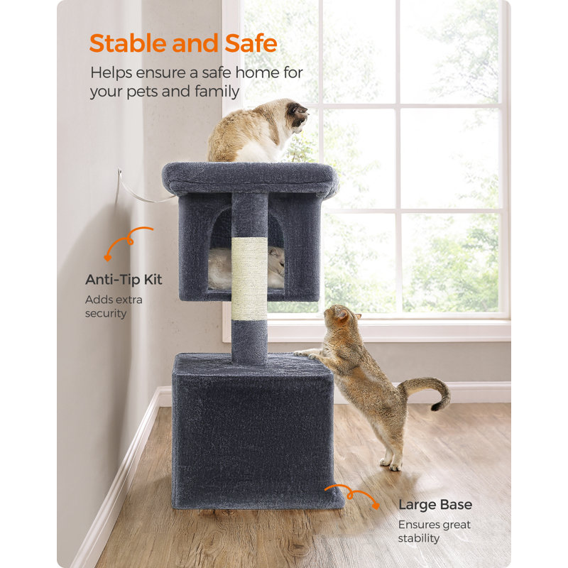 101cm H Cat Tree, Smoky Grey