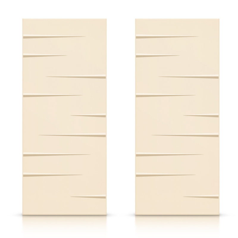 Portes de placard coulissantes à panneaux, Beige, 60 po x 96 po
