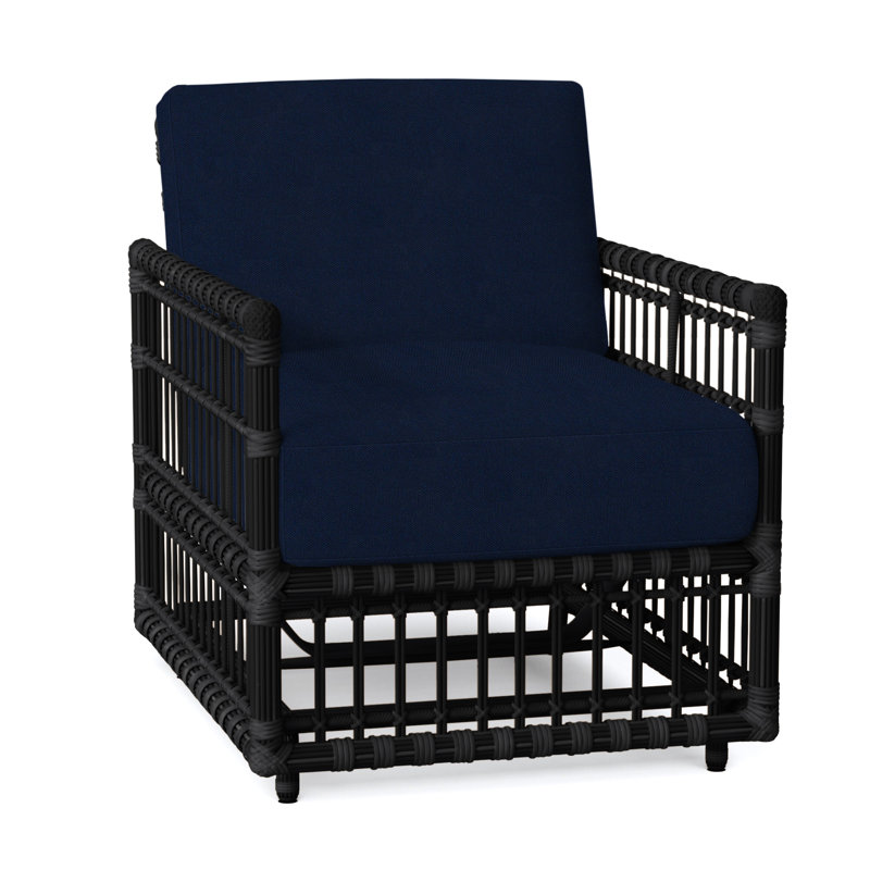 Newport Woven Spring Lounge - Onyx, No Welt, Indigo Velvet, Onyx
