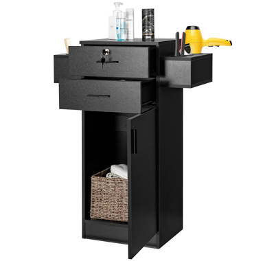 BarberPub Locking Storage Cabinet with Tool Holder for Salon and Home