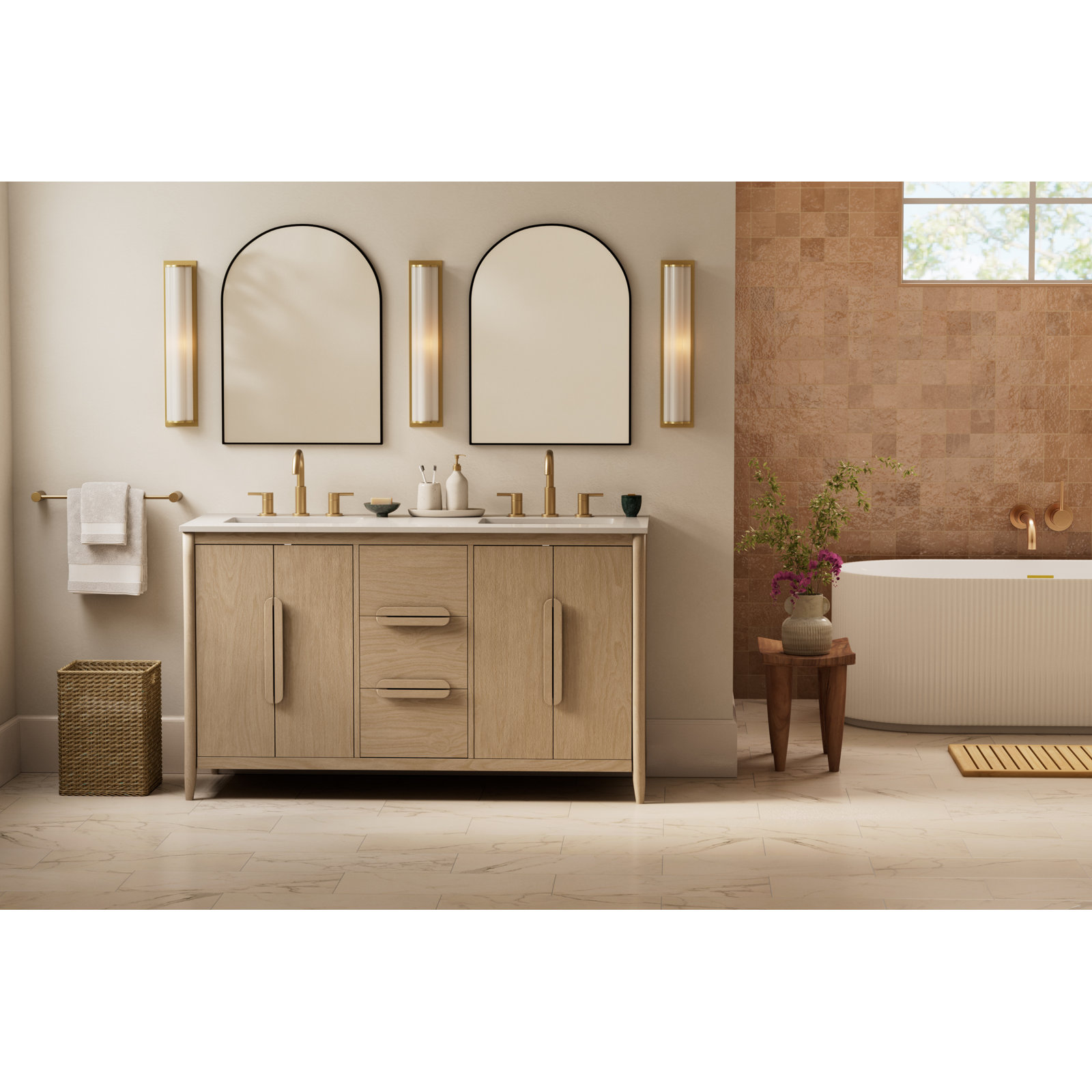 Sabine Metal Arch Wall Mirror, Silver, 36" x 30"
