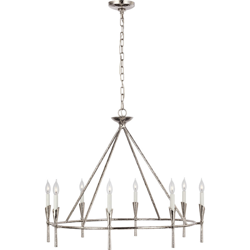 Aiden 8 - Light Chandelier, Polished Nickel