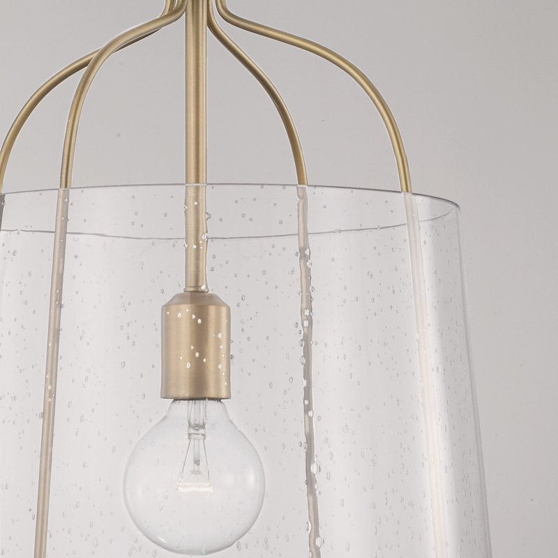 Luminaire suspendu transparent 1 lumière Madison, Laiton vieilli
