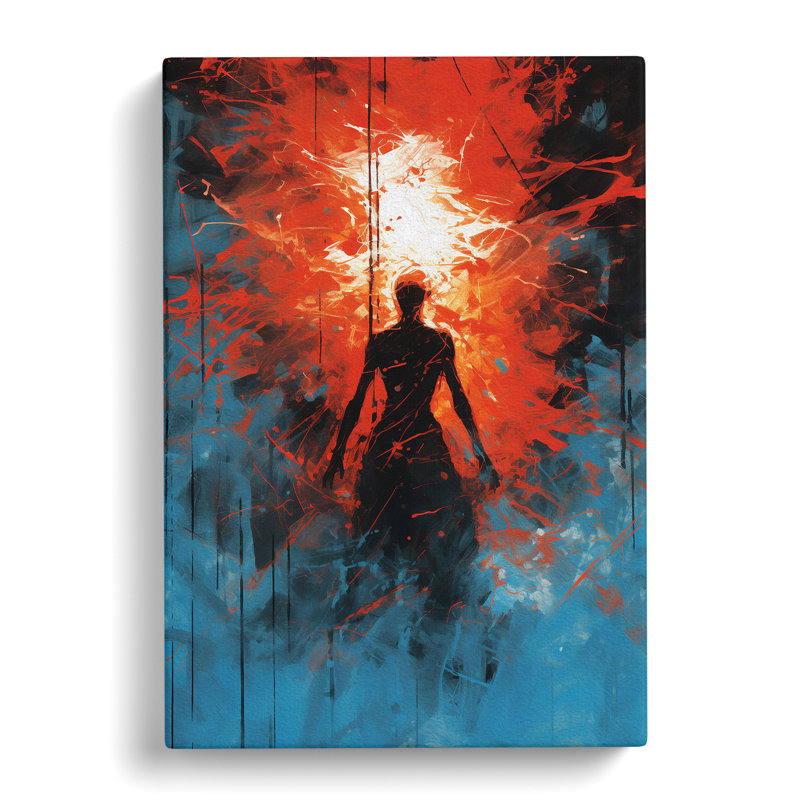 Lightning Gestural - Wrapped Canvas Print, 50cm H x 35cm W x 3cm D