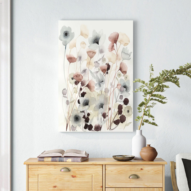 NC Bespoken Blossoms I by Grace Popp - Painting on Canvas, 46cm H x 30cm W, Wrapped Canvas