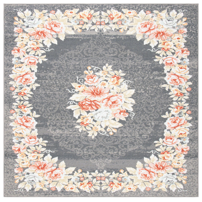 Tapis oriental lavable en machine Marietta Performance, Carré 6 pi 7 po