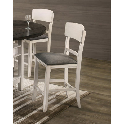 Chaises de salle à manger à hauteur de comptoir 2 pièces en brun avec siège rembourré et pieds évasés de style contemporain,