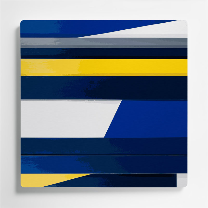 Art mural rigide en métal bleu 68, H 16 po x l 16 po