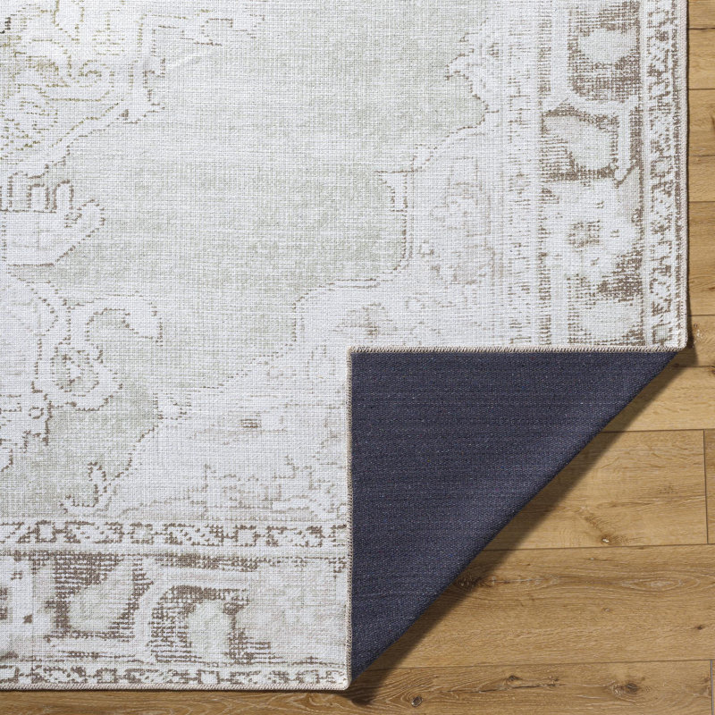 Our PNW Home x Livabliss Machine Washable Oriental Boho Cream Light Brown Area Rug, Runner 2'7" x 10'