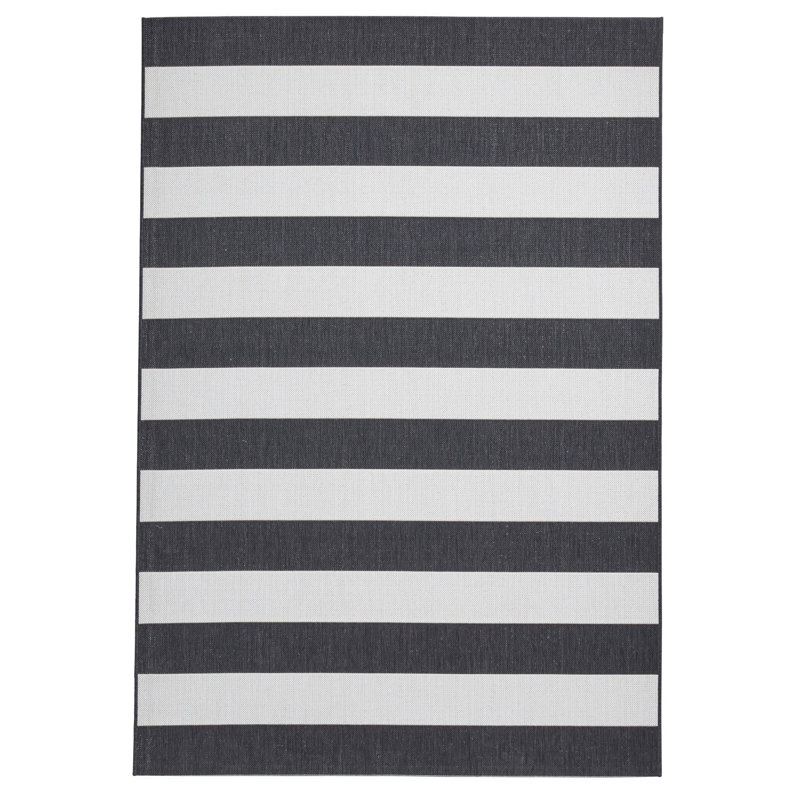 Machine Woven Black/White Rug, Rectangle 120 x 170cm