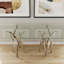 Console de 60 pouces en verre transparent avec console et base en miroir argentée pour le salon du couloir d'entrée