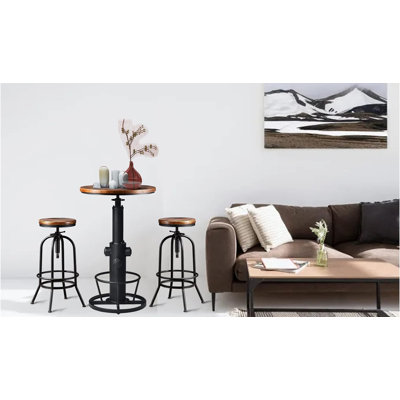 Roseboro 2 - Person Pine Solid Wood Top Four Leg Dining Set
