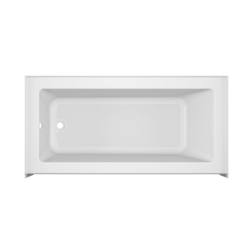 SIGNATURE® Rectangle Flat Front 6632 Skirted Soaking LH Access Panel Oyster, Left, White
