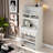 Buffet With Hutch And Foldable Dining Table, Storage Shelves, Side Hooks And A Cabinet With Sliding Doors-1561551915-1561551926