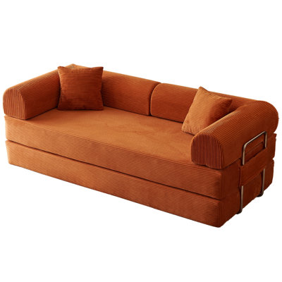 78.8" Convertible Floor Sofa Bed 3 Seat Modular Corduroy Sofa