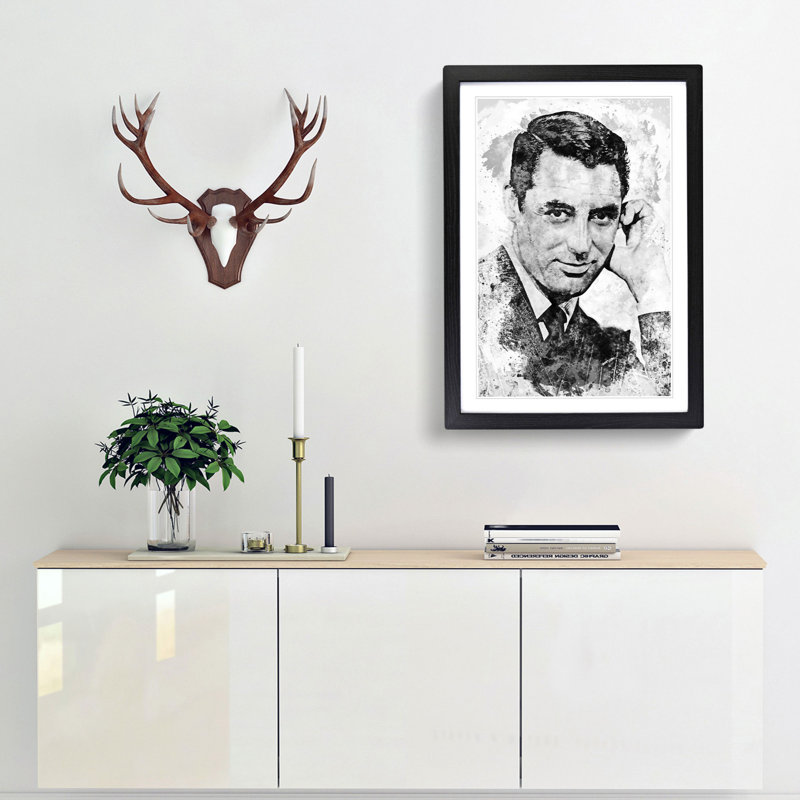 Cary Grant in Abstract - Picture Frame Graphic Art Print, Black Framed, 36cm H x 27cm W x 2cm D