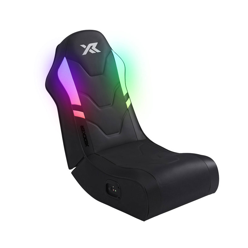 X Rocker Floor Game Chair with Built-in Speakers in Black