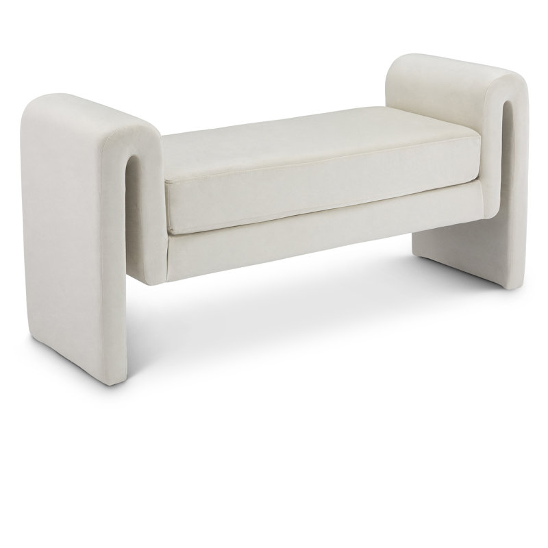 Sloan Upholstered Bench, Cream Velvet