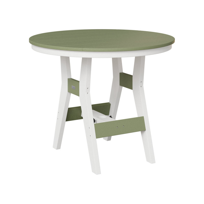 Harbor Outdoor 38″ Round Counter Height Table, 35.5" H x 48" W x 48" D, Seafoam/White