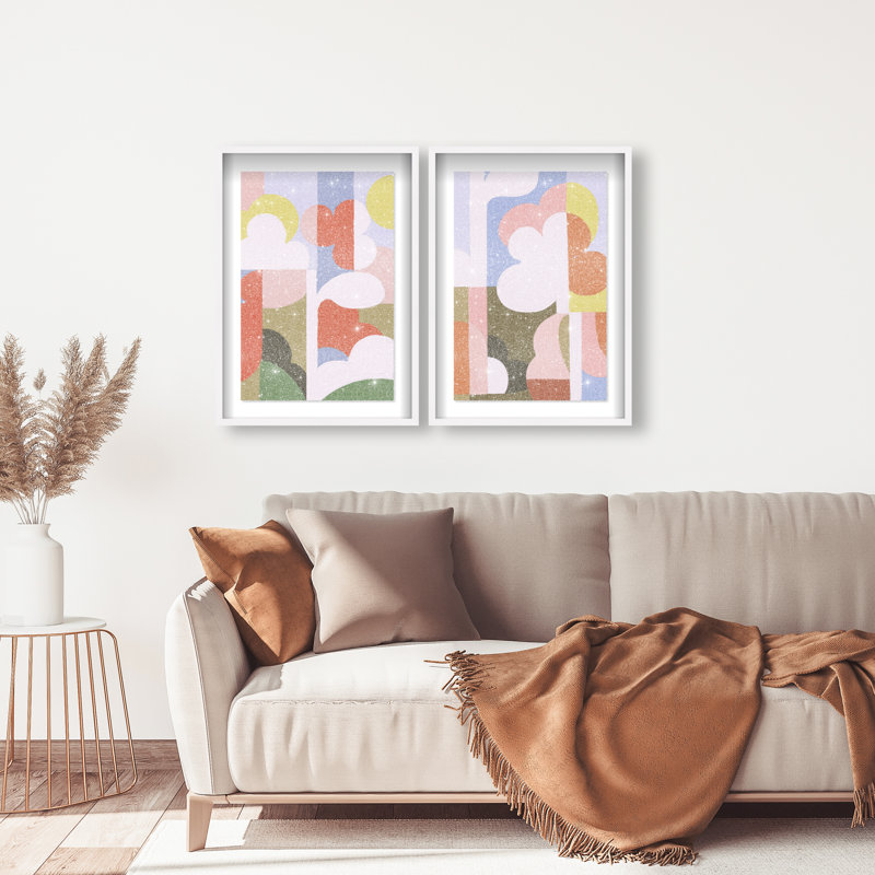 Cloudy Pop Set Set by Oliver Gal, 21.5"H x 31.5"W, White Shadowbox