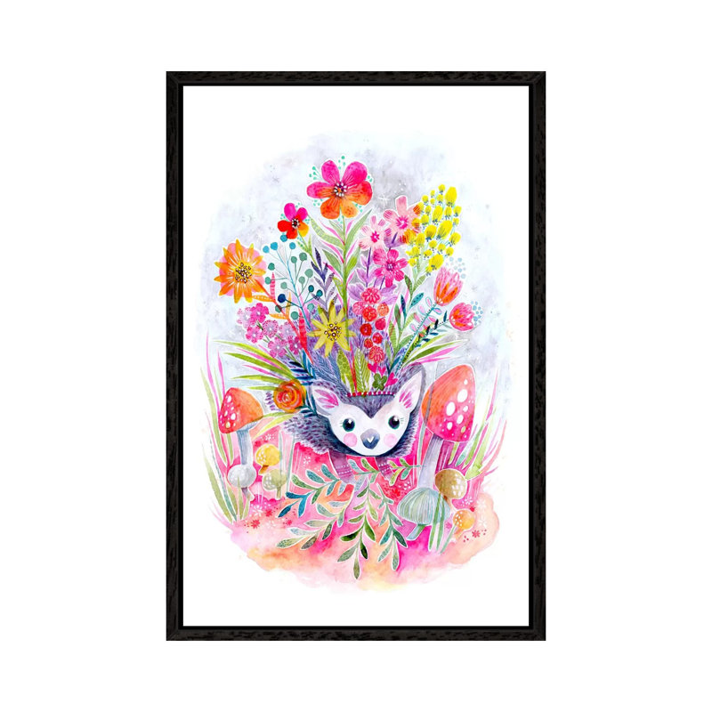 Hedgehog by Stephanie Corfee - Floater Frame Gallery-Wrapped Canvas Giclée on Canvas, Black, 66.04 cm H x 45.72 cm W