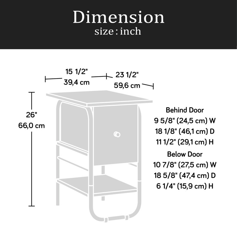 Table d'appoint Traditional Shaker avec rangement dissimulé