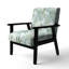 Chaise d'appoint florale - Fauteuil vert avec feuilles de palmier-1027387560