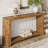 63-inch Solid Wood Console Table, 63" Farmhouse Sofa Table Entryway with 2-Tier Storage Shelf, Rustic Brown