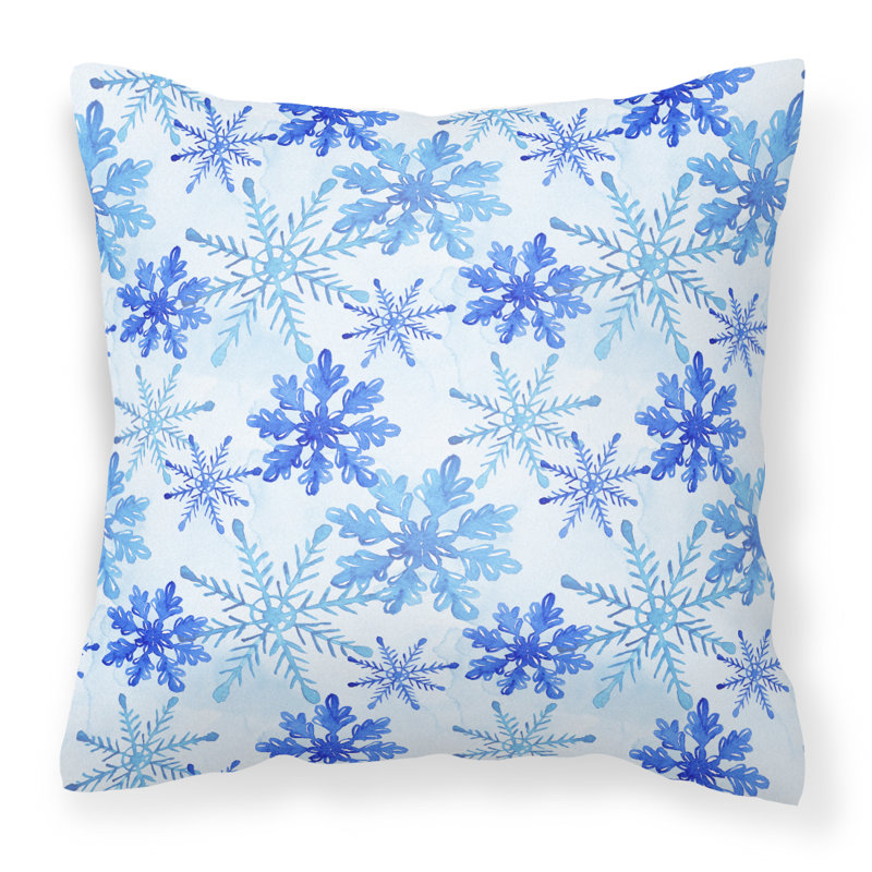 Coussin extérieur flocons d’extérieur aquarelle, 18 po x 18 po