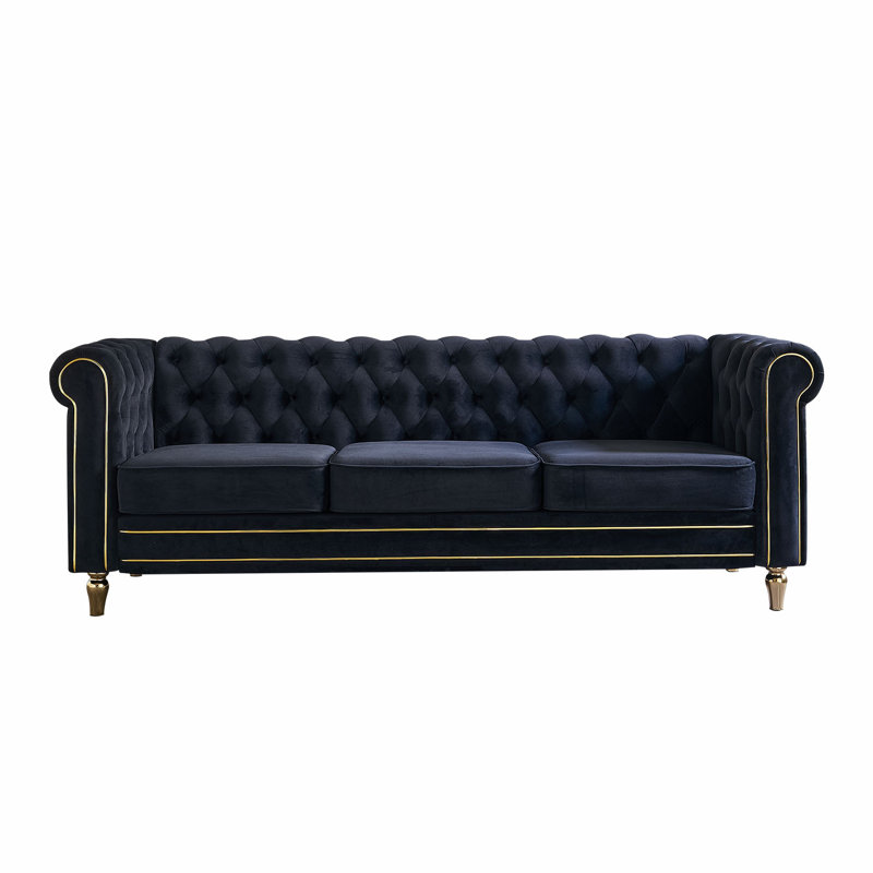 Canapé Chesterfield, Noir, noir, noir, noir