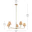 38" 5-Light Chandelier with Handwoven Rattan Shade