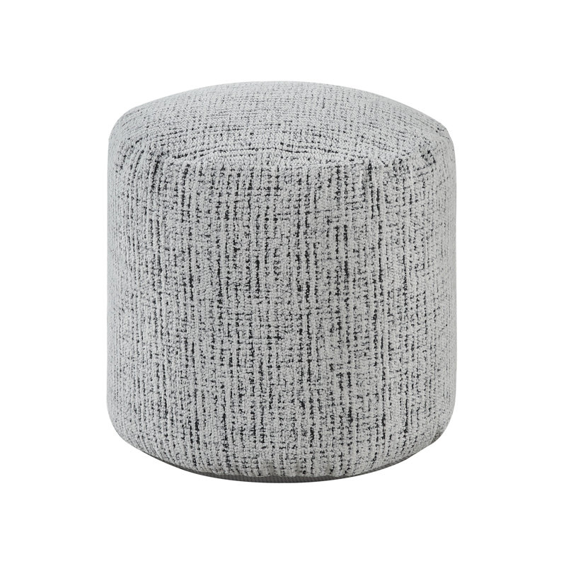 Ari 16" Dia Modern & Contemporary Luxurious Chenille Pouf with Versatile Cylindrical Accent Seating, Non-slip Stability