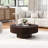 Lorven 31.5" Solid Wood Round Drum Coffee Table-1907365867