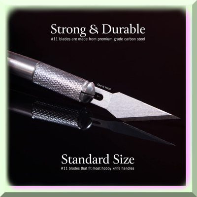100-Piece Carbon Steel Hobby Knife Blades Refill Pack