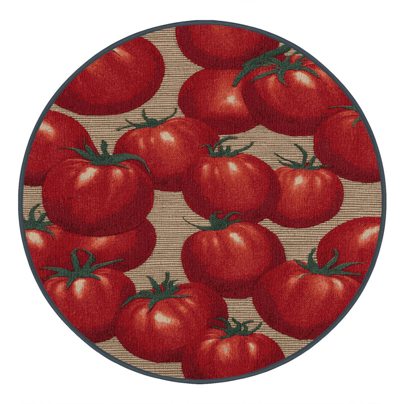  Tapis lavable tomates et légumes Roma, Rond 6 pi