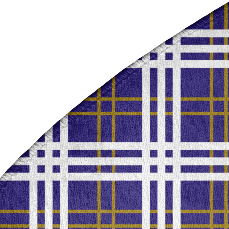 Tapis à carreaux mauve, Rond 5 pi