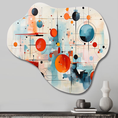 Colorful Mid Century Abstract Atomic II - Asymmetrical Abstract Midcentury Metal Wall Decor, Cloud Metal Wall Sculpture Print