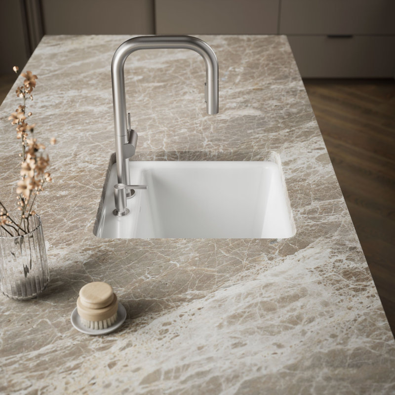 Park Falls 22" L x 21" W Service Sink, White, 2 holes