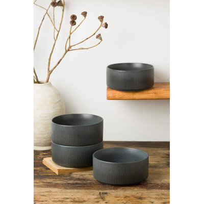 Artisan Handcrafted Cereal Bowl Set Of 6, 23 Oz Double Reactive Glaze Stoneware Bowls For Soup, Salad, Dessert, Microwave And Dishwasher Safe, Stackable Durable Dinnerware