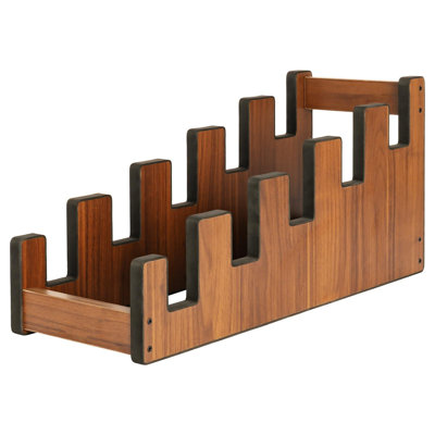 Wooden Guitar Stand For Multiple Guitars, 5-Holder, Front Display Space-Saving Floor Guitar Rack For Home, Studio, Stage, Walnut Color (For 5 Electric