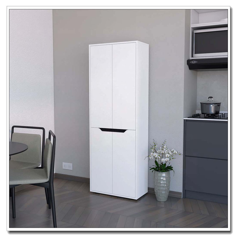 White 5-Shelf Kitchen Pantry