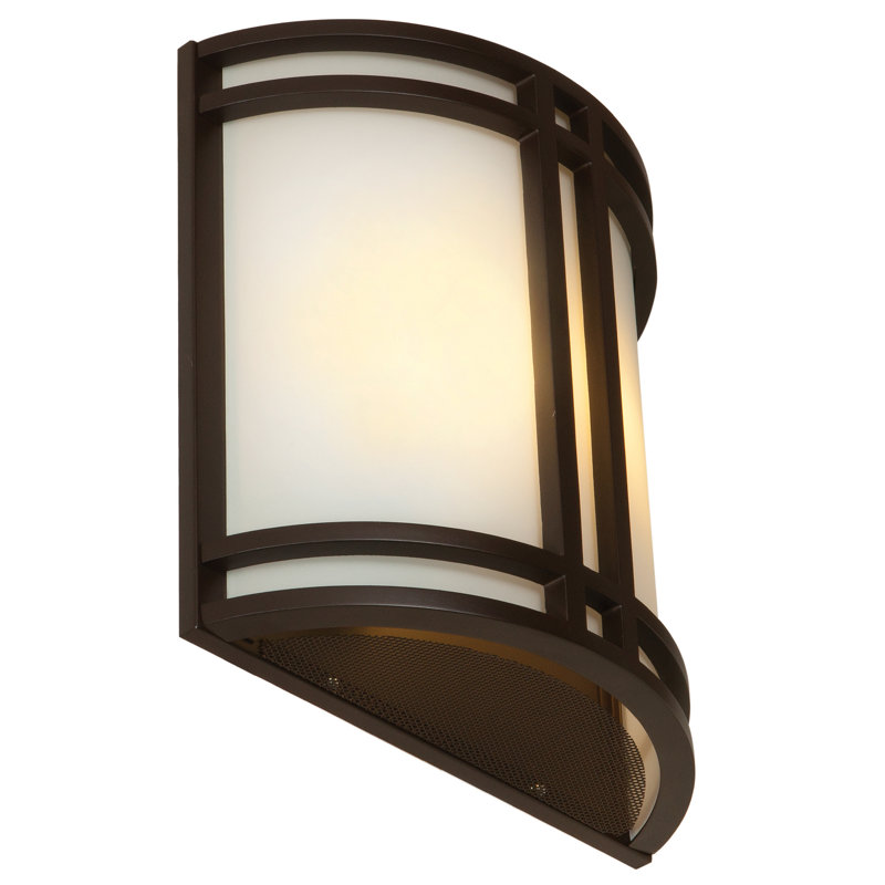 Alexaundrea - LED Outdoor Wall Sconce - Opal Glass - Replaceable LED, Bronze