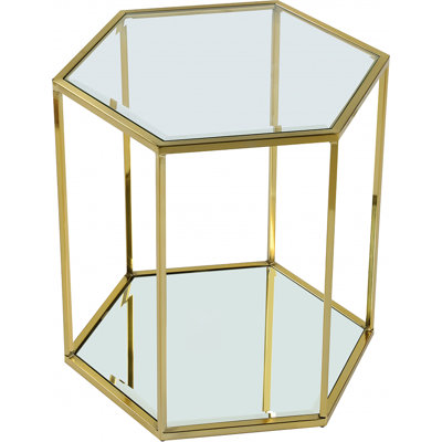 Dickerson Glass Top Floor Shelf End Table Storage