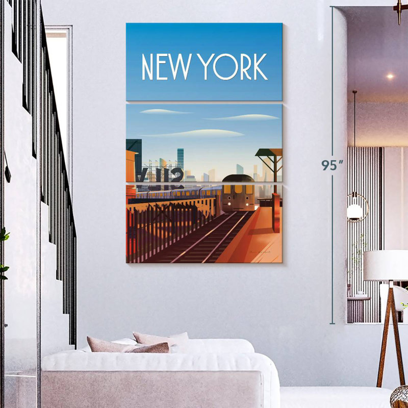 Masam New York City Train, 74" H x 48" W