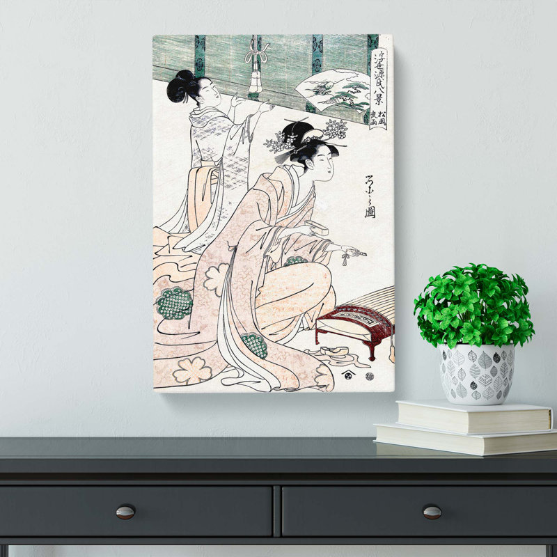 Evening Rain & Wind by Chobunsai Eishi - Wrapped Canvas, 50cm H x 35cm W x 3cm D