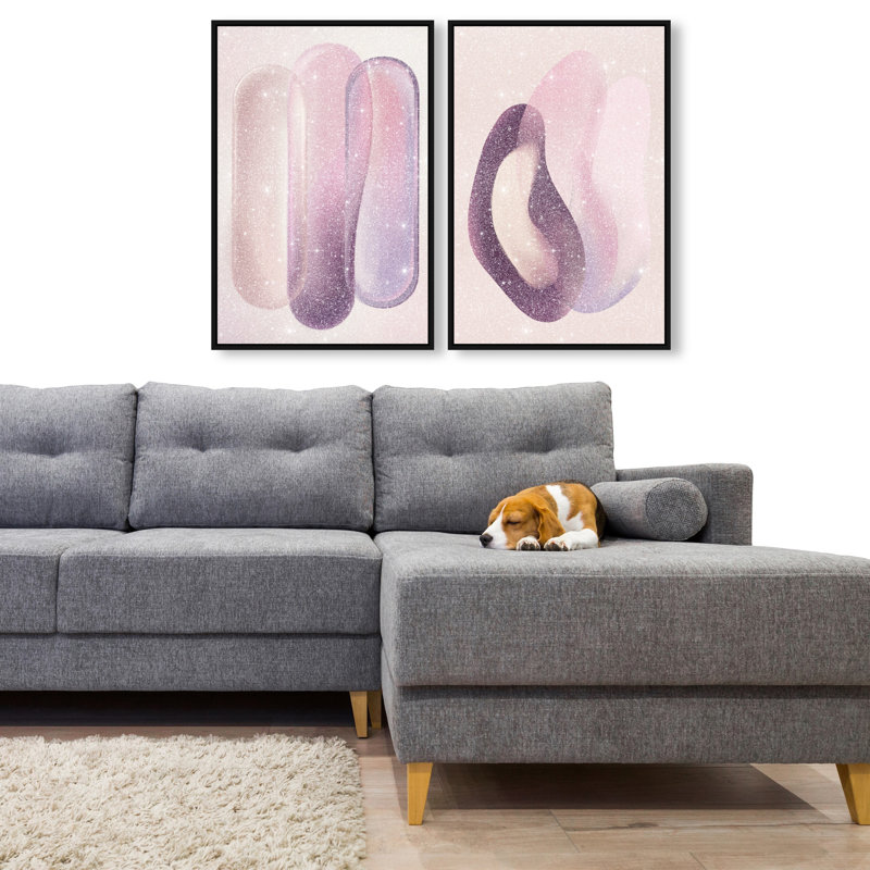 Berry Love Set Set by Oliver Gal, 92"H x 62"W, Black Floater Frame