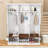 Farmhouse Hall Tree with Bench, 6 Hooks, Cabinets and Bottom Shoe Storage-129991247