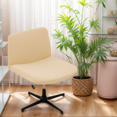 Housse de chaise de bureau extensible sans accoudoirs; housse de chaise extensible amovible; protecteur de chaise à dossier moyen